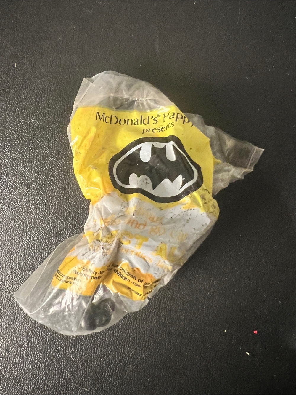 Vintage 1991 McDonald's Batman Press and Go Car Happy Meal Toy DC Comics